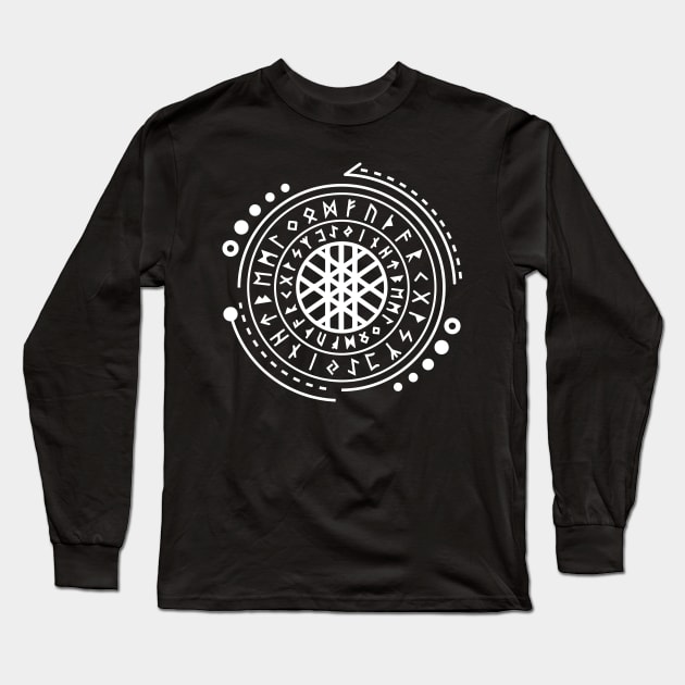 Web of Wyrd | Norse Pagan Symbol Long Sleeve T-Shirt by CelestialStudio